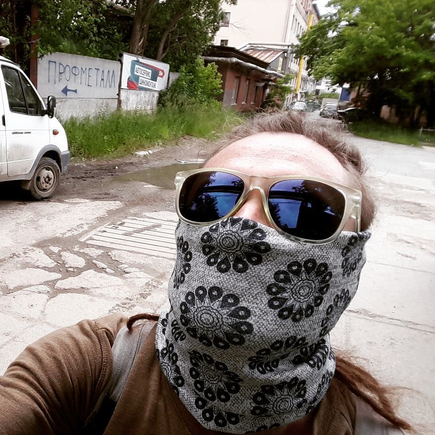 Промзона, июль, тревожны облака. Morning cycling, за тряпочкой ыщ.